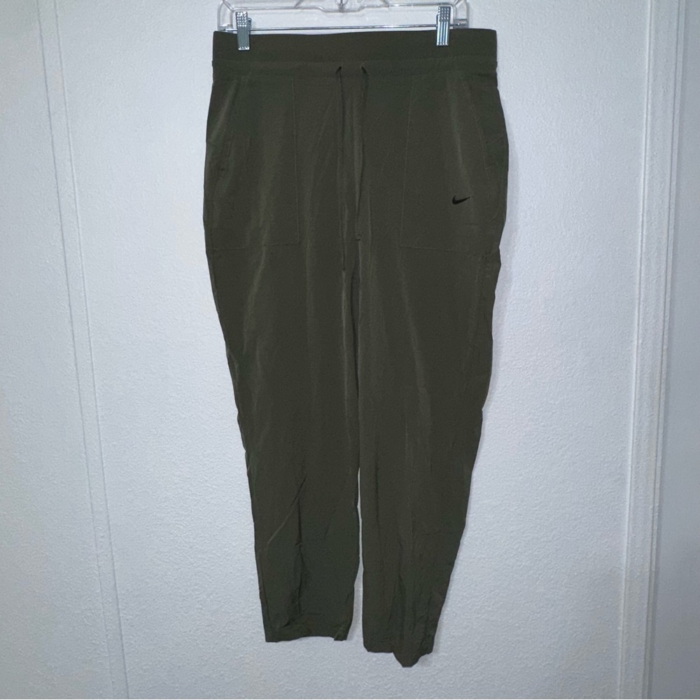 Nike Bliss Luxe 7/8 Training Pants Olive Army Green Women Size L